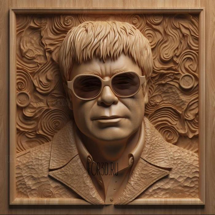 Elton John 2 stl model for CNC